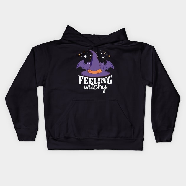 Feeling Witchy Witch Hat Kids Hoodie by ReeseClaybro
